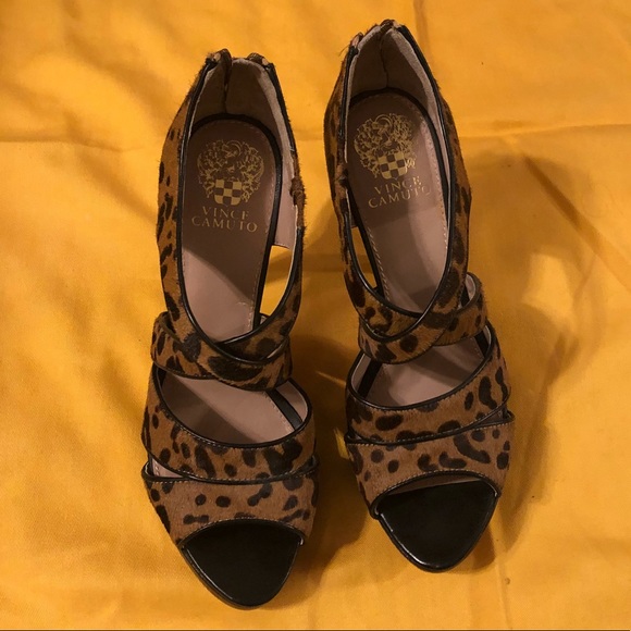 Pony Hair Leopard Strappy Platform - Picture 3 of 6